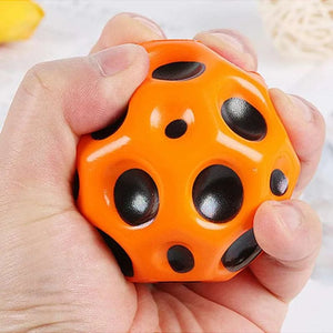 Planet Gates High Resilience Hole Ball Soft Bouncy Ball Anti-fall Moon Shape Porous Bouncy Ball Kids Indoor Outdoor Game Toy Ergonomic Design