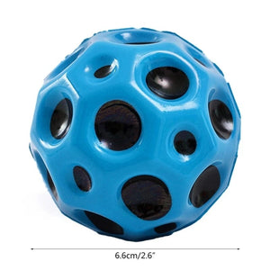 Planet Gates High Resilience Hole Ball Soft Bouncy Ball Anti-fall Moon Shape Porous Bouncy Ball Kids Outdoor Sport Toy Ergonomic Squeeze Ball