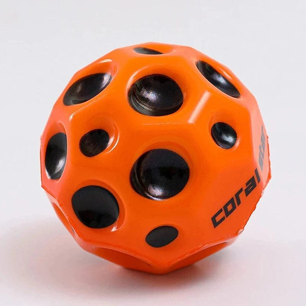 Planet Gates High Resilience Hole Ball Soft Bouncy Ball Anti-fall Moon Shape Porous Bouncy Ball Kids Outdoor Sport Toy Ergonomic Squeeze Ball