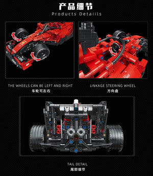 Planet Gates High-tech Building Blocks F1 Formula 1 Remote Control Super Racing Car Moc Bricks RC Technical Model Toy Creative Expert 1089pcs