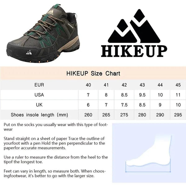 Planet Gates HIKEUP Breathable Cushioning Nonslip Sneakers Men's Hiking Shoes Running Trekking Sneakers Outdoor Mountain Sports Shoes for Men