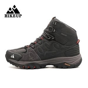 Planet Gates HIKEUP High-Top Men Hiking Boot Winter Outdoor Shoes Lace-Up Non-slip Sports Casual Trekking Boots Man Suede Warm Shoes