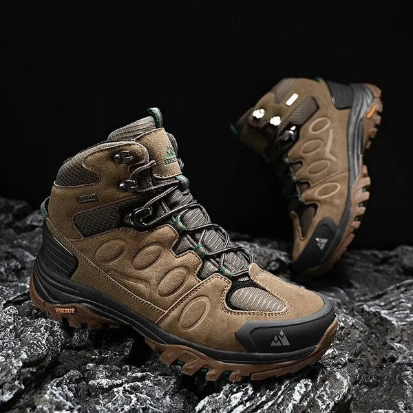 Planet Gates HIKEUP High-Top Men Hiking Boot Winter Outdoor Shoes Lace-Up Non-slip Sports Casual Trekking Boots Man Suede Warm Shoes