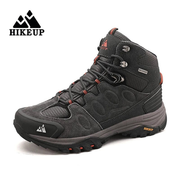 Planet Gates HIKEUP High-Top Men Hiking Boot Winter Outdoor Shoes Lace-Up Non-slip Sports Casual Trekking Boots Man Suede Warm Shoes