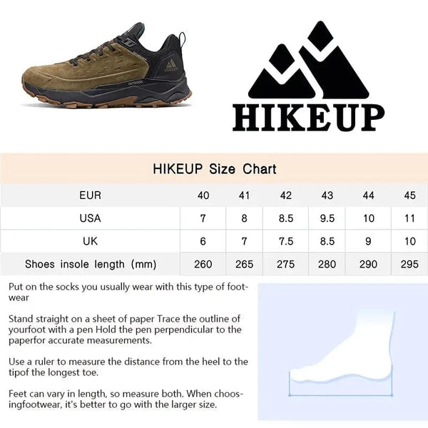Planet Gates HIKEUP Latest Men's Hiking Shoes Wear-resistant Non-slip Outdoor Sneaker Rock Climbing Trekking Hunting Men Sports Suede Leather