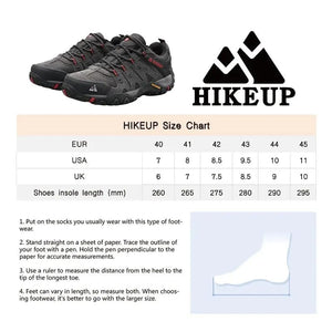 Planet Gates HIKEUP Men's Hiking Shoes Suede Leather Outdoor Shoes Wear-resistant Men Trekking Walking Hunting Tactical Sneakers