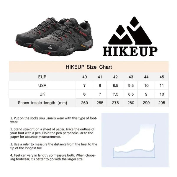 Planet Gates HIKEUP Men's Hiking Shoes Suede Leather Outdoor Shoes Wear-resistant Men Trekking Walking Hunting Tactical Sneakers