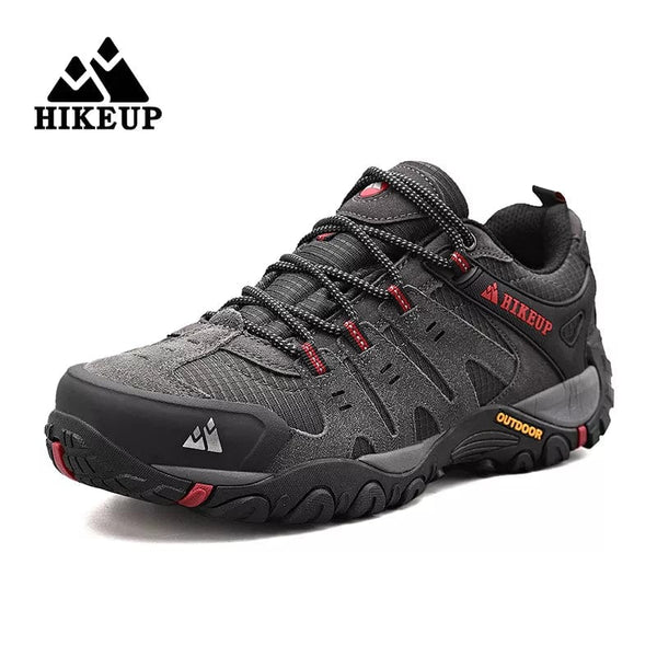 Planet Gates HIKEUP Men's Hiking Shoes Suede Leather Outdoor Shoes Wear-resistant Men Trekking Walking Hunting Tactical Sneakers