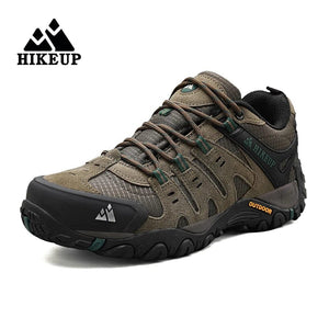 Planet Gates HIKEUP Men's Hiking Shoes Suede Leather Outdoor Shoes Wear-resistant Men Trekking Walking Hunting Tactical Sneakers