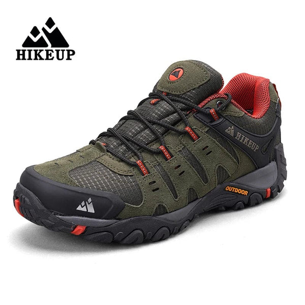 Planet Gates HIKEUP Men's Hiking Shoes Suede Leather Outdoor Shoes Wear-resistant Men Trekking Walking Hunting Tactical Sneakers