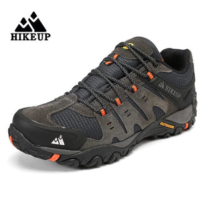 Planet Gates HIKEUP Men's Hiking Shoes Suede Leather Outdoor Shoes Wear-resistant Men Trekking Walking Hunting Tactical Sneakers