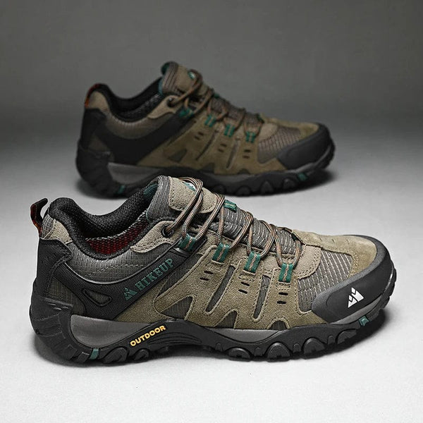 Planet Gates HIKEUP Men's Hiking Shoes Suede Leather Outdoor Shoes Wear-resistant Men Trekking Walking Hunting Tactical Sneakers