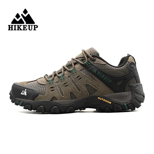 Planet Gates HIKEUP Men's Hiking Shoes Suede Leather Outdoor Shoes Wear-resistant Men Trekking Walking Hunting Tactical Sneakers