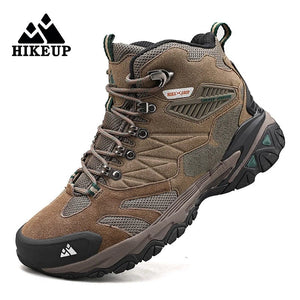 Planet Gates HIKEUP Winter Boot Men Outdoor Hiking Boots Suede High Top Trekking Men Shoes Rainproof Tactical Combat Military Boots