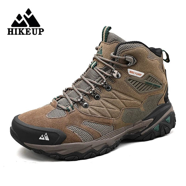 Planet Gates HIKEUP Winter Boot Men Outdoor Hiking Boots Suede High Top Trekking Men Shoes Rainproof Tactical Combat Military Boots