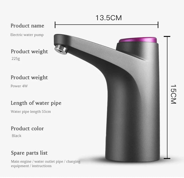 Planet Gates HiPiCok Water Pump 19 Liters Water Dispenser for Bottle Mini USB Automatic Electric Water Gallon Bottle Pump Drinking Dispenser
