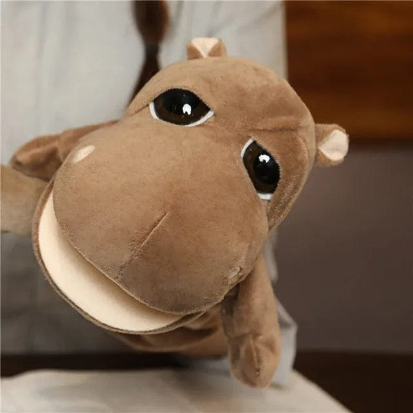 Planet Gates Hippo / 25-27cm Stuffed Plush Animals Toys Hand Finger Story Puppet Kawaii Dolls Educational Baby Toys Lion Elephant Bunny Monkey Children GIft