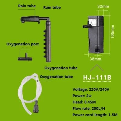 Planet Gates HJ-111B / UKadapter 220V-50HZ SUNSUN mini nano 111B 311B 611B JP-012F building internal filter submersible oxygen pump fish turtle aquarium water plant tank