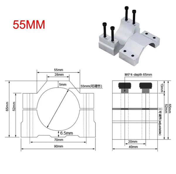 Planet Gates hole 65mm 1PCS Hole 40mm/42mm/45mm/48mm/52mm /65mmMount Bracket Spindle Fixture For DC spindle motor