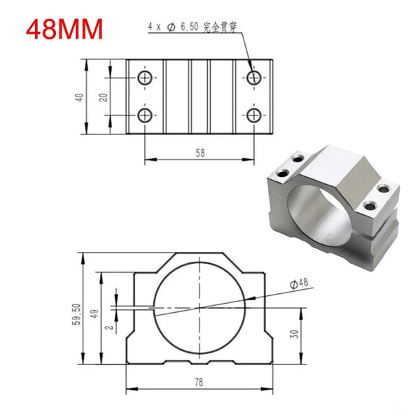 Planet Gates hole 65mm 1PCS Hole 40mm/42mm/45mm/48mm/52mm /65mmMount Bracket Spindle Fixture For DC spindle motor