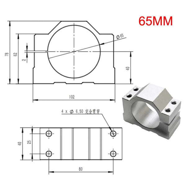 Planet Gates hole 65mm 1PCS Hole 40mm/42mm/45mm/48mm/52mm /65mmMount Bracket Spindle Fixture For DC spindle motor