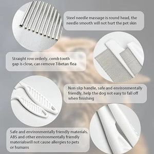 Planet Gates Home Pet Animal Care Comb Protect Flea Comb for Cat Dog Pet Stainless Steel Comfort Flea Hair Grooming Cleaning Tool Pet Product