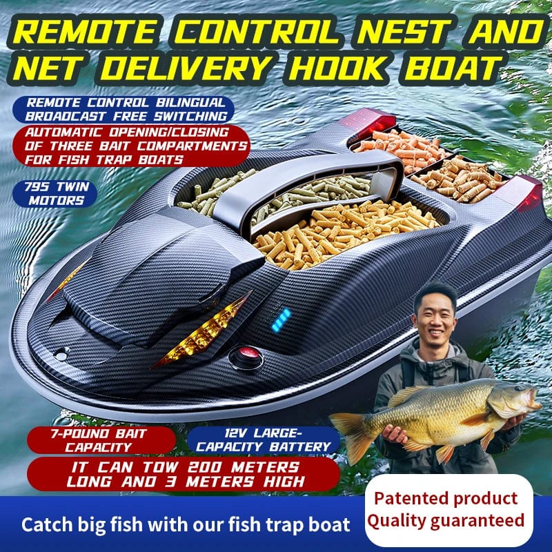 Planet Gates HONGXUNJIE HJ817 GPS Fishing Tool Smart Cruise Control RC Bait Boat Dual Motor Low Noise 3.5KG Loading 500M With Night Lights