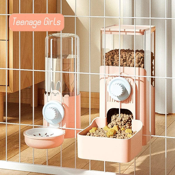 Planet Gates HOOPET Automatic Pet Bowls Cage Hanging Feeder Dog Water Bottle Food Container Dispenser Bowl for Puppy Cats Pet Feeding Product