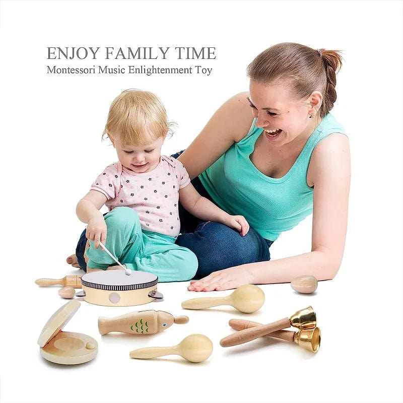 Planet Gates Horn Baby Musical Toys for Toddlers 1-3 Kids'Drum Wooden Percussion Toys Wood Shakers Rattles Educational Learning Toys 6 12 Months