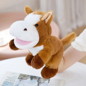 Planet Gates horse-24 / 25cm / CHINA 30 Styles Stuffed Plush Animals Toys Hand Finger Story Puppet Cute Dolls Educational Babys Duck Lamb Cow Dog Horse Children Gift