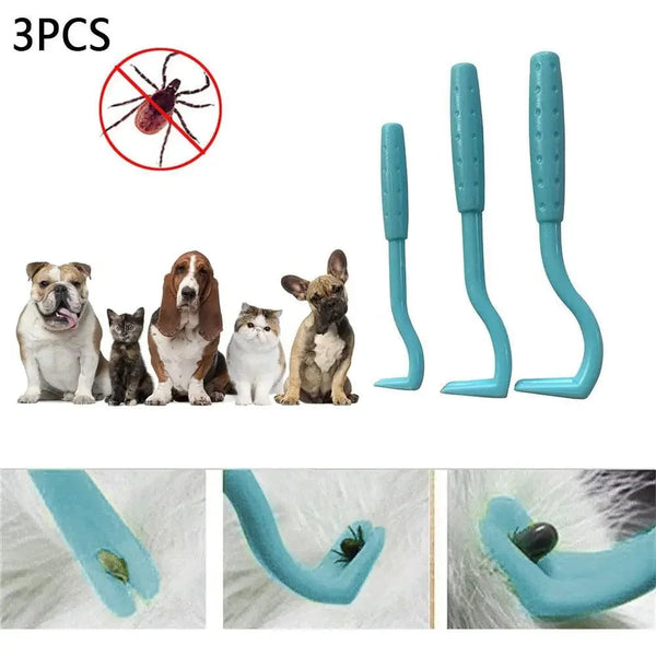 Planet Gates HOT 3PCS Pet Flea Remover Tool Scratching Hook Remover Pet Cat Dog Grooming Supplies Tick Picker Flea Removal Tool Pet Comb