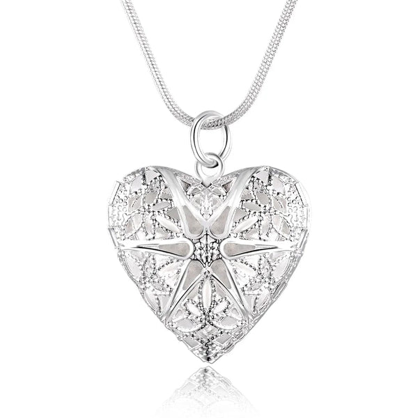 Planet Gates Hot 925 Sterling Silver Photo Frame Pendant Necklace 18/20/22/24 Inch Snake Chain For Woman Charm Wedding Fashion Jewelry