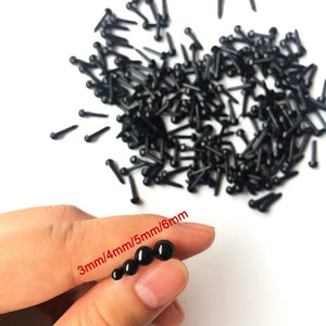 Planet Gates Hot sale 200pcs/lot Plastic Eyes 3/4/5/6 mm Needle Felting for Teddy Bears Dolls Animals Black Eyes Dolls Accessories