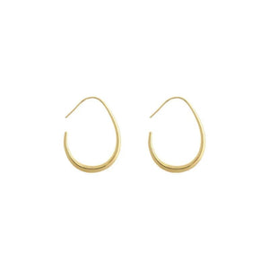 Planet Gates Hot Sale 925 Silver Needle Geometric Oval Hoop Earrings For Women Simple Desgin Earrings Party Wedding Jewelry eh2008