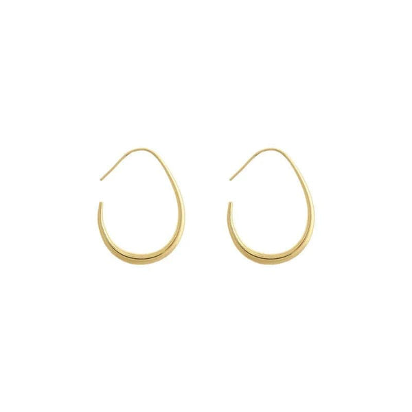 Planet Gates Hot Sale 925 Silver Needle Geometric Oval Hoop Earrings For Women Simple Desgin Earrings Party Wedding Jewelry eh2008