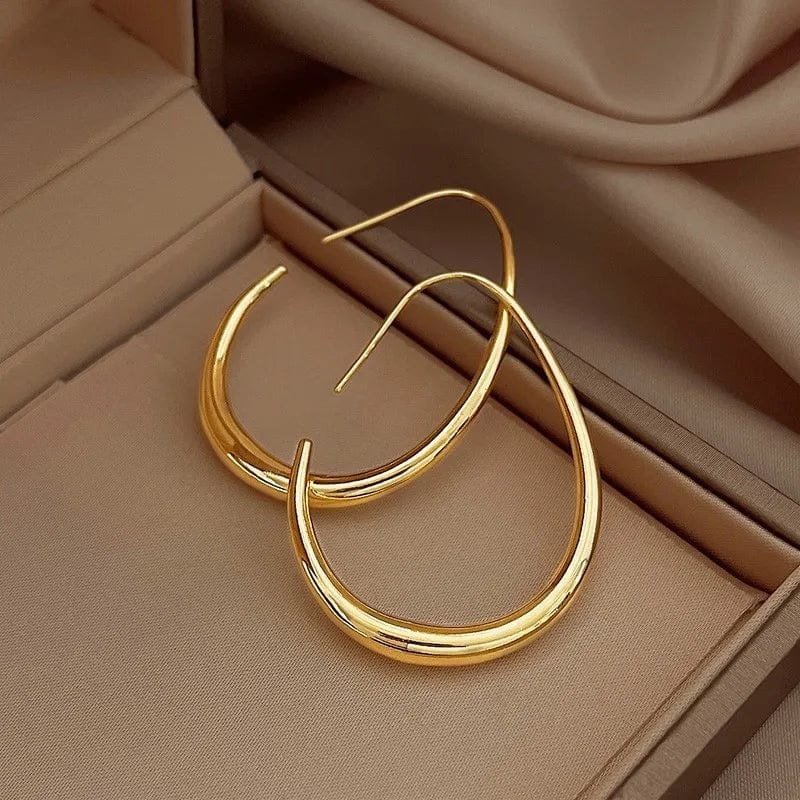 Planet Gates Hot Sale 925 Silver Needle Geometric Oval Hoop Earrings For Women Simple Desgin Earrings Party Wedding Jewelry eh2008