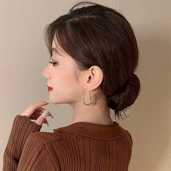 Planet Gates Hot Sale 925 Silver Needle Geometric Oval Hoop Earrings For Women Simple Desgin Earrings Party Wedding Jewelry eh2008