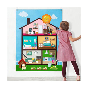 Planet Gates House My Daily Calendar,Farm,Transportation Felt Story Board For Toddlers,Preschool Education Storytelling Montessori Toys for Kids