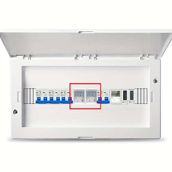 Planet Gates Household Electricity Meter LCD Electricity Meter Single-phase 220V Mini Watt Hour Meter Rail Type Air Conditioning Electricity Meter Intelligent Digital Display Metering