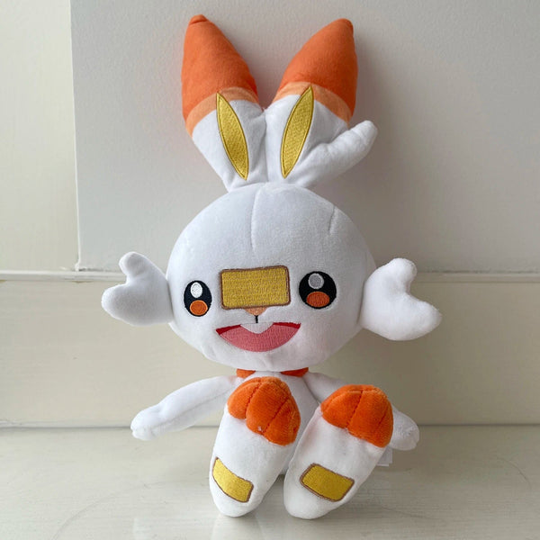 Planet Gates HQ Scorbunny Plush Toy Sword and Shield Pokemon Peluche Stuffed Doll Cartoon Bunny Rabbit Christmas Gift