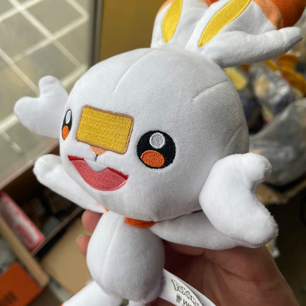 Planet Gates HQ Scorbunny Plush Toy Sword and Shield Pokemon Peluche Stuffed Doll Cartoon Bunny Rabbit Christmas Gift