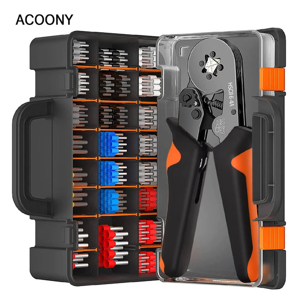 Planet Gates HSC8 6-6A 800PCS Crimping Pliers Kit Tubular Terminal HSC8 6-4A Crimper Wire Mini Ferrule Crimper Hand Tools Household Electrical Kit With Box
