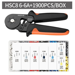 Planet Gates HSC8 6-6A 800PCS Crimping Pliers Kit Tubular Terminal HSC8 6-4A Crimper Wire Mini Ferrule Crimper Hand Tools Household Electrical Kit With Box