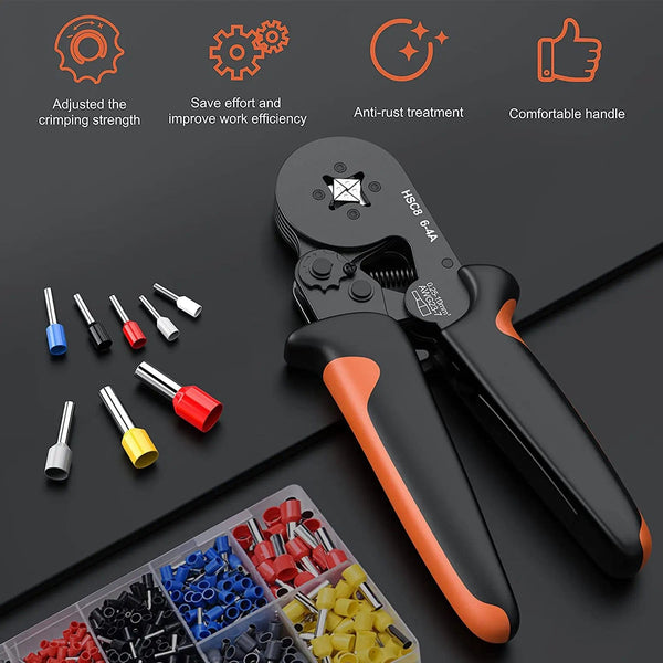 Planet Gates HSC8 6-6A 800PCS Crimping Pliers Kit Tubular Terminal HSC8 6-4A Crimper Wire Mini Ferrule Crimper Hand Tools Household Electrical Kit With Box