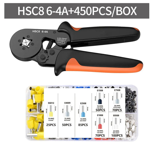 Planet Gates HSC8 6-6A 800PCS Crimping Pliers Kit Tubular Terminal HSC8 6-4A Crimper Wire Mini Ferrule Crimper Hand Tools Household Electrical Kit With Box
