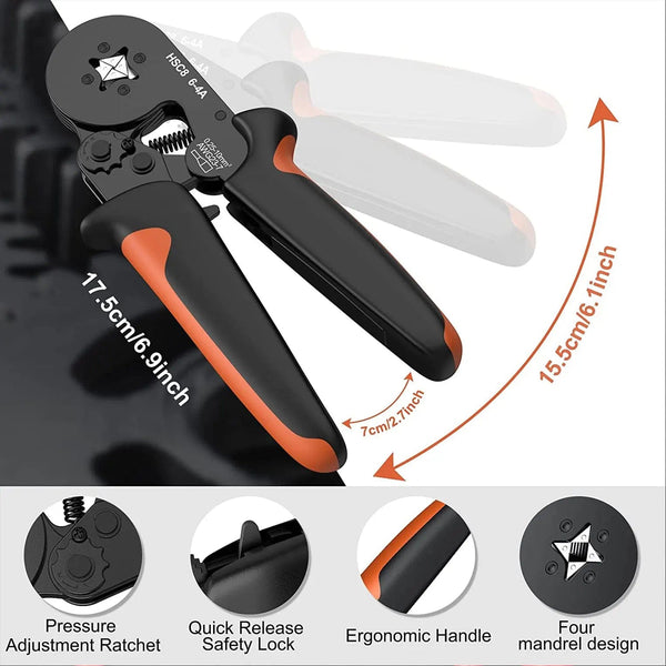 Planet Gates HSC8 6-6A 800PCS Crimping Pliers Kit Tubular Terminal HSC8 6-4A Crimper Wire Mini Ferrule Crimper Hand Tools Household Electrical Kit With Box