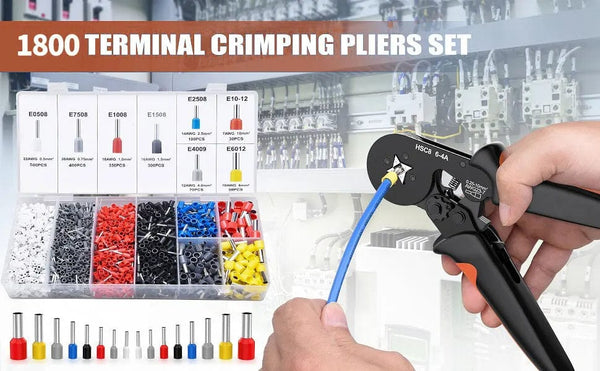 Planet Gates HSC8 6-6A 800PCS Crimping Pliers Kit Tubular Terminal HSC8 6-4A Crimper Wire Mini Ferrule Crimper Hand Tools Household Electrical Kit With Box