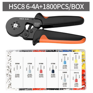Planet Gates HSC8 6-6A 800PCS Crimping Pliers Kit Tubular Terminal HSC8 6-4A Crimper Wire Mini Ferrule Crimper Hand Tools Household Electrical Kit With Box