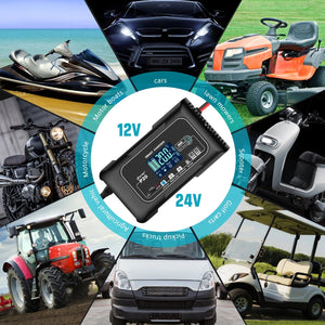 Planet Gates HTRC 20A 12V-24V Smart Battery Charger for Motorcycle Car Battery Repair Auto Moto Lead Acid AGM GEL PB Lithium LiFePo4 Batteri