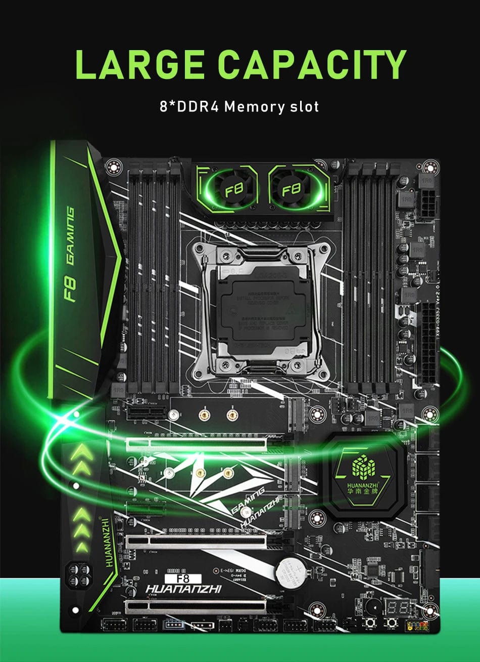 Planet Gates HUANANZHI X99 F8 LGA 2011-3 XEON X99 Motherboard with Intel E5 2620 V3 support DDR4 RECC NON-ECC memory combo kit set NVME RU